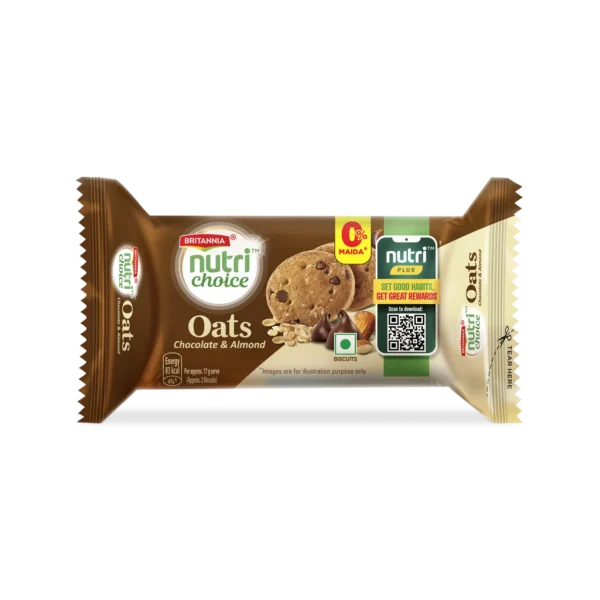 Britannia Nutrichoice Oats Chocolate & Almond Biscuits 75 g Combo